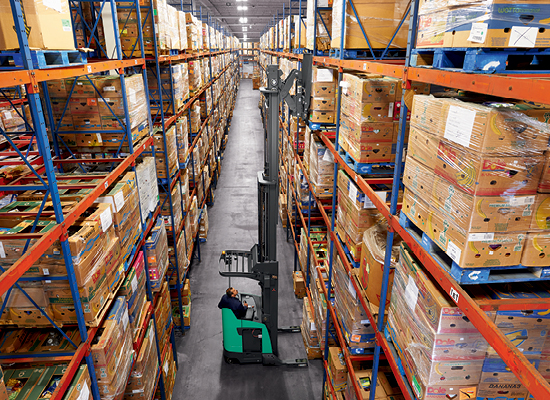 Woman standing on ESR23N2 reach truck